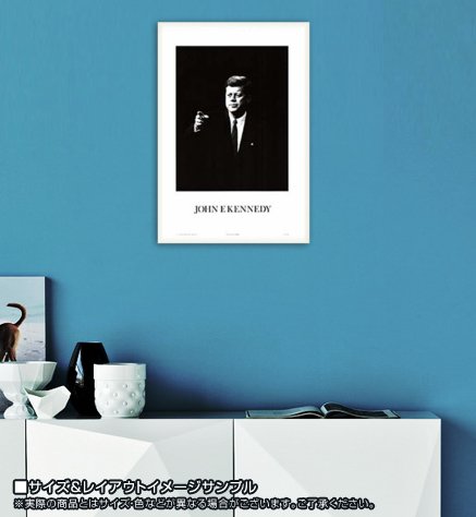 額装品/ジョン F ケネディ/アート/ポスター/インテリア 額装品/ジョン F ケネディ/アート/ポスター/インテリア 額縁 黒 インテリア